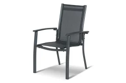 Clearance Xanadu / Alice Garten-Essgruppe, xerix, Alu/Textilene/Glaskeramik, 6 Stapelsessel, 2 Klappstühle, 160/220x100cm Garten-Essgruppen|Aluminium-Gartenmöbel