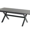 New Xanadu / Alice Garten-Essgruppe, xerix/natur, Alu/Teak/Glaskeramik, 4x4 Textilen, 4 Dining Sessel, 160/220x100cm, Teak Armlehnen Garten-Essgruppen|Aluminium-Gartenmöbel