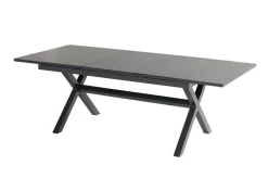 New Xanadu / Alice Garten-Essgruppe, xerix/natur, Alu/Teak/Glaskeramik, 4x4 Textilen, 4 Dining Sessel, 160/220x100cm, Teak Armlehnen Garten-Essgruppen|Aluminium-Gartenmöbel