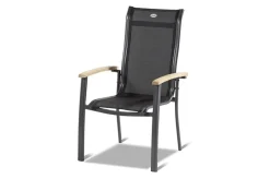 New Xanadu / Alice Garten-Essgruppe, xerix/natur, Alu/Teak/Glaskeramik, 4x4 Textilen, 4 Dining Sessel, 160/220x100cm, Teak Armlehnen Garten-Essgruppen|Aluminium-Gartenmöbel