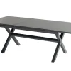 Hot Xanadu / Aruba Garten-Essgruppe, xerix/natur, Alu/Teak/Glaskeramik, 6 Dining Sessel, 2 Klappstühle, 160/220x100cm, Teak Armlehnen Aluminium-Gartenmöbel