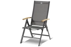 Hot Xanadu / Aruba Garten-Essgruppe, xerix/natur, Alu/Teak/Glaskeramik, 6 Dining Sessel, 2 Klappstühle, 160/220x100cm, Teak Armlehnen Aluminium-Gartenmöbel