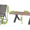 Best Xanadu / Aruba Garten-Essgruppe, xerix/anthrazit, Alu/Teakholz, 6 Klappstühle, Teakarmlehnen, 220x100cm Garten-Essgruppen|Aluminium-Gartenmöbel