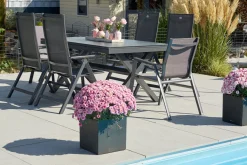 Discount Xanadu Ausziehtisch, xerix, Alu/Glaskeramik, 160/220x100cm, X-Gestell Gartentische|Aluminium-Gartenmöbel