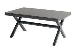 Discount Xanadu Ausziehtisch, xerix, Alu/Glaskeramik, 160/220x100cm, X-Gestell Gartentische|Aluminium-Gartenmöbel