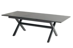 New Xanadu / da Vinci Garten-Essgruppe, xerix/natur, Alu/Teak/Glaskeramik, 4 Klappstühle, 160/220x100cm, Teak Armlehnen Garten-Essgruppen|Aluminium-Gartenmöbel