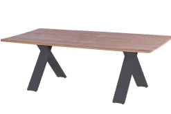 Discount Xanadu Esstisch, xerix, Alu / Teakholz, 220 x 100 cm, X-Gestell Gartentische