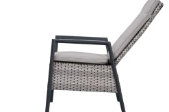 Outlet Xanadu Garten-Essgruppe, anthrazit/grau, Alu/Polyrattan, Tischplatte ausziehbar 220/280 x 100 cm, pulverbeschichtet, inkl. 6 Sessel Garten-Essgruppen