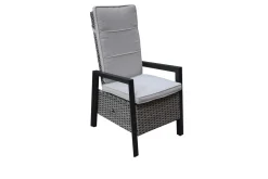 Outlet Xanadu Garten-Essgruppe, anthrazit/grau, Alu/Polyrattan, Tischplatte ausziehbar 220/280 x 100 cm, pulverbeschichtet, inkl. 6 Sessel Garten-Essgruppen