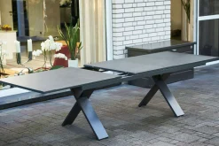 Outlet Xanadu Garten-Essgruppe, anthrazit/grau, Alu/Polyrattan, Tischplatte ausziehbar 220/280 x 100 cm, pulverbeschichtet, inkl. 6 Sessel Garten-Essgruppen