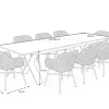 Best Xanadu Garten-Essgruppe, schwarz/grau/weiß, Aluminium/Glas-Keramik/Kunststoff, Ausziehtisch 220/280 x 100 cm, inkl. 8 Sessel Garten-Essgruppen|Aluminium-Gartenmöbel