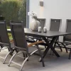Clearance Xanadu / Primo Garten-Essgruppe, xerix, Alu/Textilene/Glaskeramik, 6 Klappstühle, 160/220x100cm, Ausziehfunktion Garten-Essgruppen|Aluminium-Gartenmöbel
