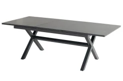 Clearance Xanadu / Primo Garten-Essgruppe, xerix, Alu/Textilene/Glaskeramik, 4 Klappstühle, 160/220x100cm, Ausziehfunktion Garten-Essgruppen|Aluminium-Gartenmöbel