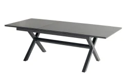 Online Xanadu / Raffaelo Garten-Essgruppe, xerix/natur, Alu/Teak/Glaskeramik, 4 Dining Sessel, 2 Klappstühle, 160/220x100cm, Teak Armlehnen Aluminium-Gartenmöbel