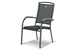 Outlet Xanadu / Raffaelo Garten-Essgruppe, xerix/natur, Alu/Teak/Glaskeramik, 8 Dining Sessel, 160/220x100cm, Teak Armlehnen Teak-Gartenmöbel