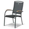Xanadu / Raffaelo Garten-Essgruppe, xerix/natur, Alu/Teak/Glaskeramik, 6 Dining Sessel, 2 Klappstühle, 160/220x100cm, Teak Armlehnen Garten-Essgruppen|Aluminium-Gartenmöbel