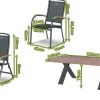 Hot Xanadu / Raffaelo Garten-Essgruppe, xerix/anthrazit, Alu/Teakholz, 2 Stapelsessel, 6 Klappstühle, 220x100cm Garten-Essgruppen