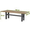 Hot Yasmani Esstisch, xerix/teak natural, Alu/Teak, 240x100cm Gartentische