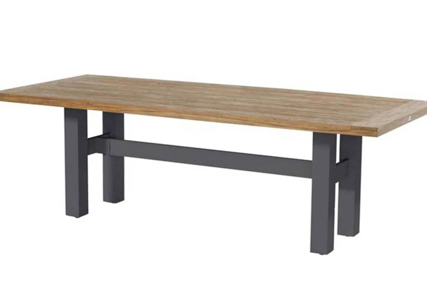 Clearance Yasmani/Raffaelo Garten-Essgruppe, xerix, Alu/Teakholz, 240x100cm, 6 Stapel-, 2 Klappstühle Garten-Essgruppen|Aluminium-Gartenmöbel
