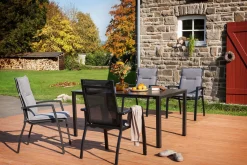 Altura 6er-Set Stapelsessel, Exlusivmodell, anthrazit/anthrazit, 0302102-7100 Aluminium-Gartenmöbel|Gartenstühle & Gartensessel