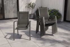 Altura 6er-Set Stapelsessel, Exlusivmodell, anthrazit/anthrazit, 0302102-7100 Aluminium-Gartenmöbel|Gartenstühle & Gartensessel