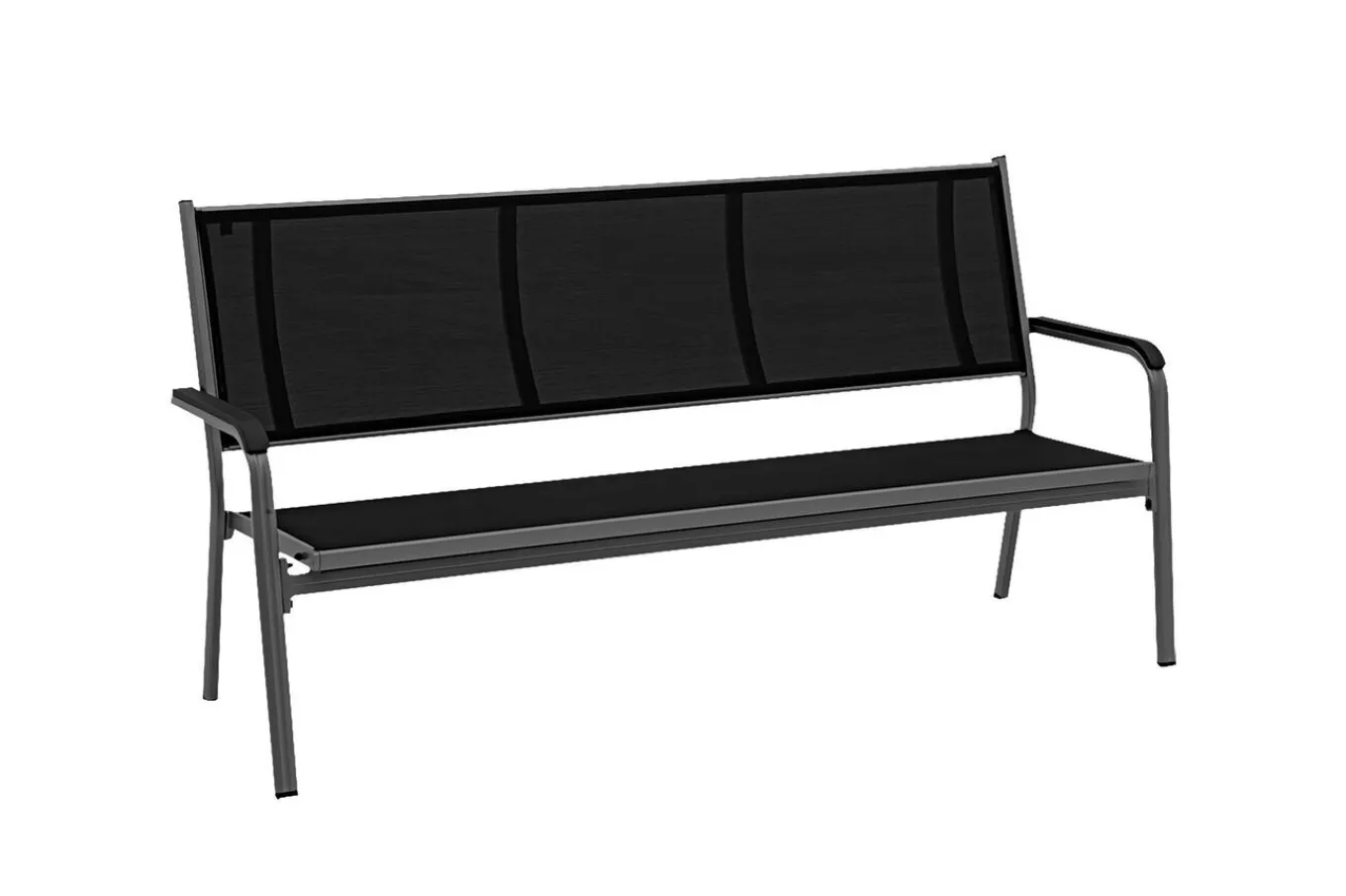 Outlet BasicPlus 3er Bank, anthrazit, Alu/Textilene, 67x97x191, 0310612-7000 Aluminium-Gartenmöbel|Gartenbänke & Gartensofas