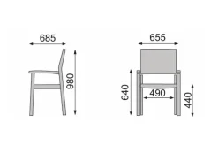 BasicPlus 4er-Set Stapelsessel, silber/anthrazit, 0301205-0000 Aluminium-Gartenmöbel|Gartenstühle & Gartensessel
