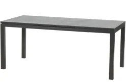 Discount Basic Plus Garten-Essgruppe, anthrazit/anthrazit, Alu/Textilene, 180/240x90cm, 4 Stapel-, 2 Klappstühle Garten-Essgruppen|Aluminium-Gartenmöbel