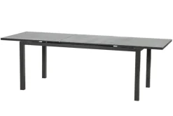 Discount Basic Plus Garten-Essgruppe, anthrazit/anthrazit, Alu/Textilene, 180/240x90cm, 4 Stapel-, 2 Klappstühle Garten-Essgruppen|Aluminium-Gartenmöbel