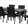 Clearance Basic Plus Garten-Essgruppe, anthrazit/anthrazit, Alu/Textilene, 180/240x90cm, 6 Stapelsessel Garten-Essgruppen