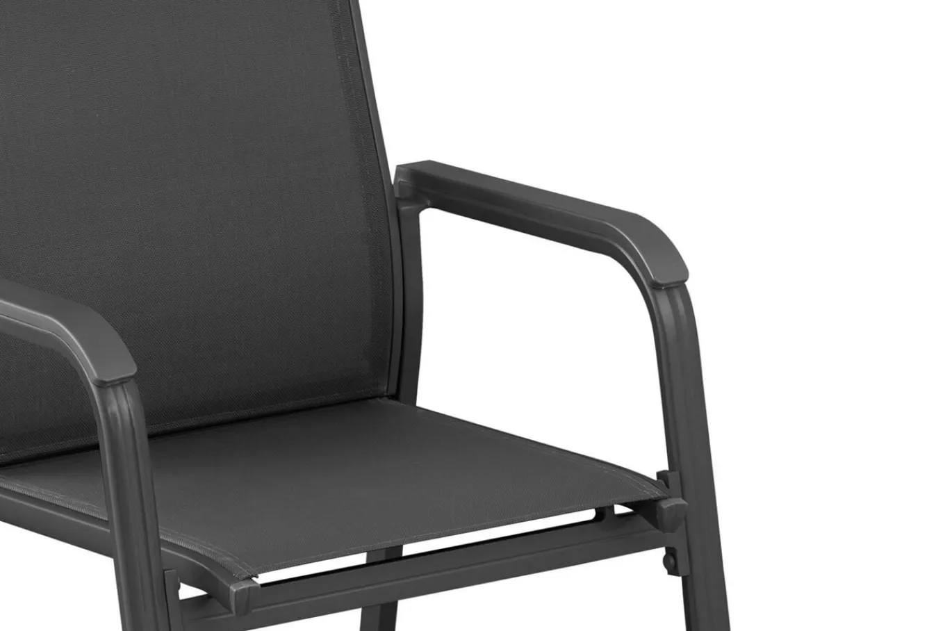 Best BasicPlus Garten-Essgruppe, anthrazit, Alu/Textilene, Tisch 180/240x100cm, 6 Stapelsessel Garten-Essgruppen