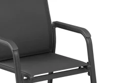 Discount BasicPlus Garten-Essgruppe, anthrazit, Alu/Textilene, Tisch 180/240x100cm, 4 Stapel-, 2 Klappstühle Garten-Essgruppen