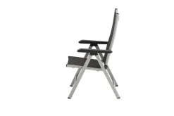 Outlet BasicPlus Garten-Essgruppe, silber / anthrazit, Alu / Spraystone / Textil, Tisch 180/280x100cm, 8 Klappstühle Garten-Essgruppen