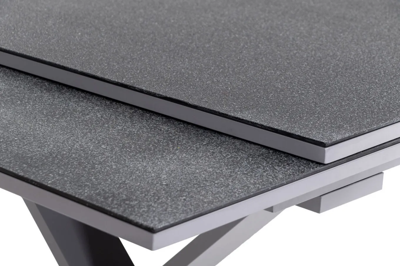 Best BasicPlus Garten-Essgruppe, silber / anthrazit, Alu / Spraystone / Textil, Tisch 180/280x100cm, 10 Klappstühle Garten-Essgruppen