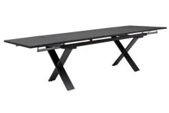 BasicPlus Garten-Essgruppe, anthrazit, Alu / Spraystone / Textil, Tisch 180/280x100cm, 10 Klappstühle Garten-Essgruppen