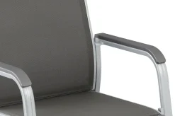 Discount BasicPlus Garten-Essgruppe, silber/anthrazit, Alu/Spraystone/Textil, 160x95 cm, 6 Stapelsessel Garten-Essgruppen