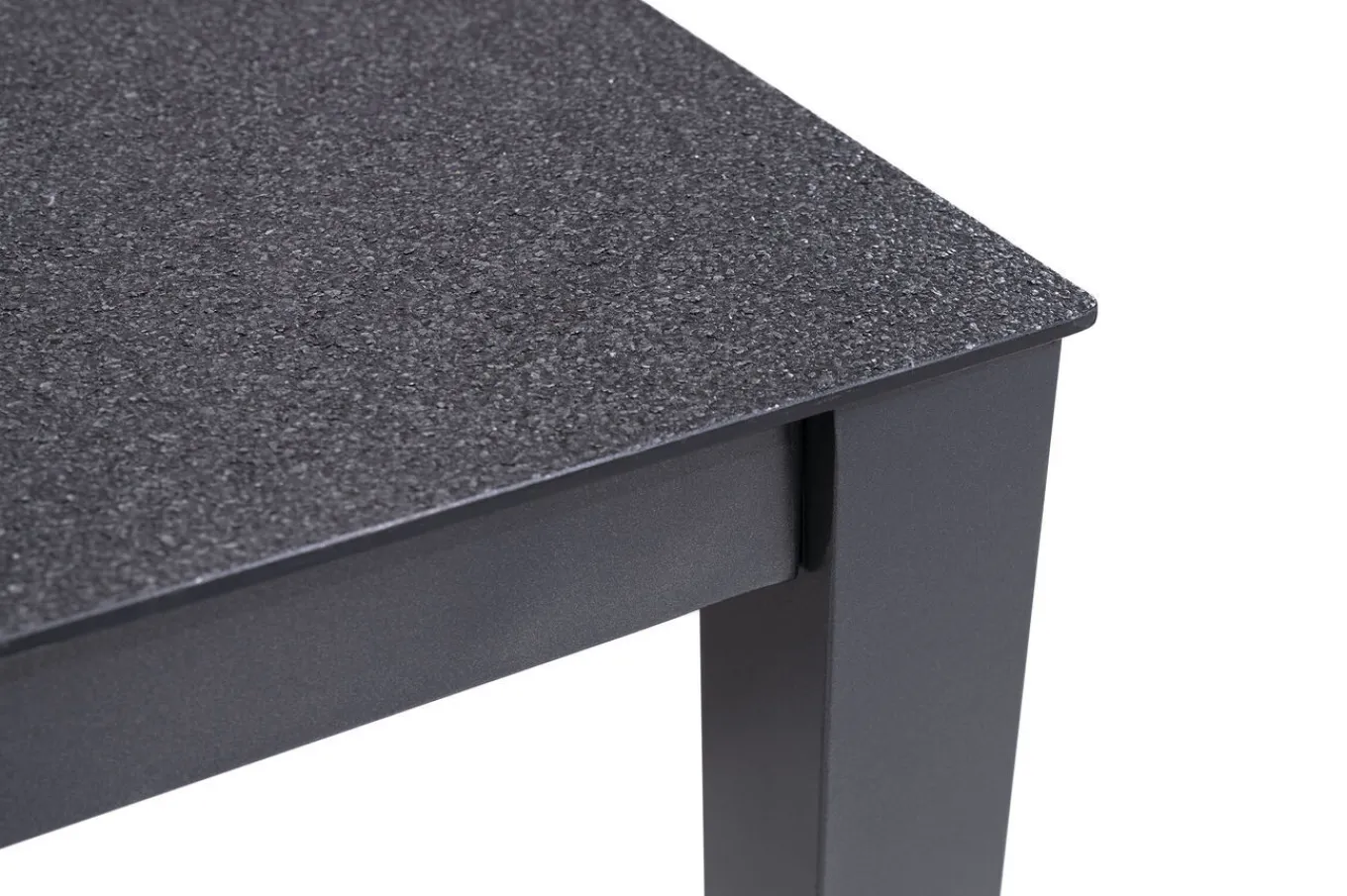 Best BasicPlus Garten-Essgruppe, anthrazit, Alu/Spraystone/Textil, 160x95 cm, 6 Stapelsessel Garten-Essgruppen