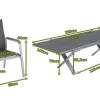 Best BasicPlus Garten-Essgruppe, silber / anthrazit, Alu / Spraystone / Textil, Tisch 180/280x100cm, 8 Stapelsessel Garten-Essgruppen