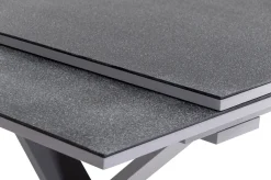 Best BasicPlus Garten-Essgruppe, silber / anthrazit, Alu / Spraystone / Textil, Tisch 180/280x100cm, 8 Stapelsessel Garten-Essgruppen