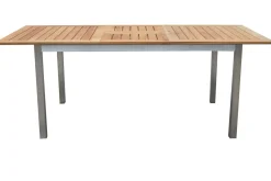 Hot BasicPlus Garten-Essgruppe mit 6 Sesseln, silber/anthrazit, Alu/Edelstahl, ausziehbar & klappbar, UV-beständig, pflegeleicht Garten-Essgruppen|Edelstahl-Gartenmöbel