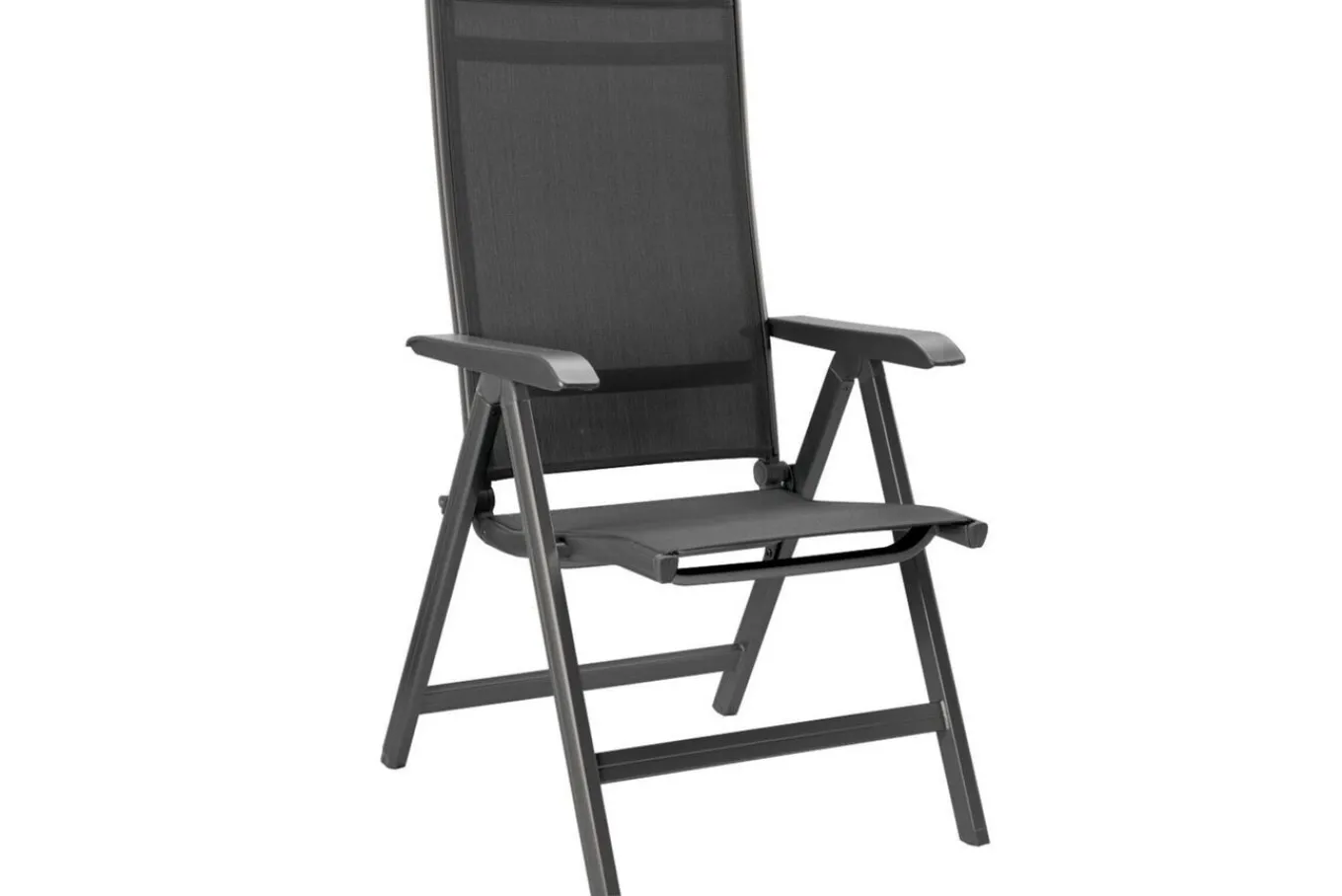 Sale BasicPlus Garten-Essgruppe, anthrazit, Alu/Textilene, Tisch 180/240x100cm, 6 Klappstühle Garten-Essgruppen|Aluminium-Gartenmöbel