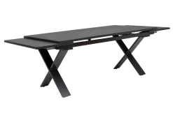 BasicPlus Garten-Essgruppe, anthrazit, Alu / Spraystone / Textil, Tisch 180/280 x 100 cm, 8 Stapelsessel, 2 Klappstühle Garten-Essgruppen