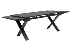 Outlet BasicPlus Garten-Essgruppe, anthrazit, Alu / Spraystone / Textil, Tisch 180/280x100cm, 8 Stapelsessel Garten-Essgruppen|Aluminium-Gartenmöbel
