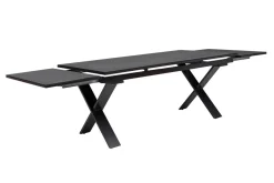 Outlet BasicPlus Garten-Essgruppe, anthrazit, Alu / Spraystone / Textil, Tisch 180/280x100cm, 8 Stapelsessel Garten-Essgruppen|Aluminium-Gartenmöbel