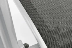 Hot BasicPlus Garten-Essgruppe, silber / anthrazit, Alu / Spraystone / Textil, Tisch 180/280x100cm, 6 Stapelsessel Garten-Essgruppen