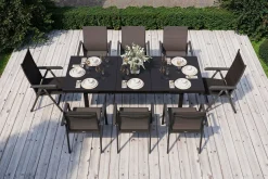 Online BasicPlus Garten-Essgruppe, 8 Personen, ausziehbar, 180-240cm, Alu/Textilene Garten-Essgruppen