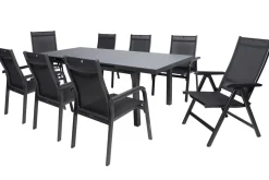 Online BasicPlus Garten-Essgruppe, 8 Personen, ausziehbar, 180-240cm, Alu/Textilene Garten-Essgruppen