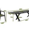 Sale BasicPlus Garten-Essgruppe, anthrazit, Alu / Spraystone / Textil, Tisch 180/280x100cm, 6 Stapelsessel Garten-Essgruppen