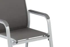 Outlet BasicPlus Garten-Essgruppe, silber, Alu/Textilene, Tisch 180/240x100cm, 6 Stapel-, 2 Klappstühle Garten-Essgruppen