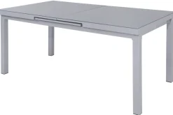 Outlet BasicPlus Garten-Essgruppe, silber, Alu/Textilene, Tisch 180/240x100cm, 6 Stapel-, 2 Klappstühle Garten-Essgruppen